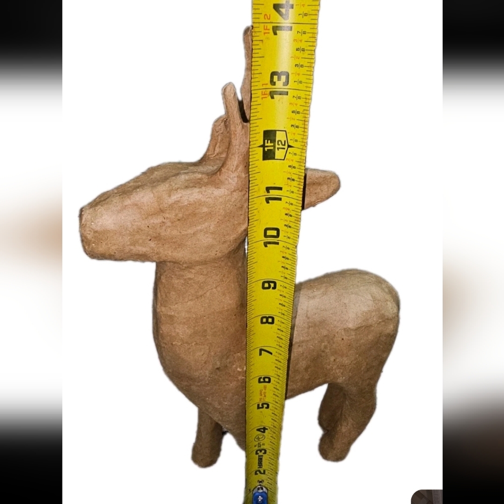 Vintage Paper Mache Reindeer Made In Philippines Christmas Decor Lot of 2 - Picture 13 of 16